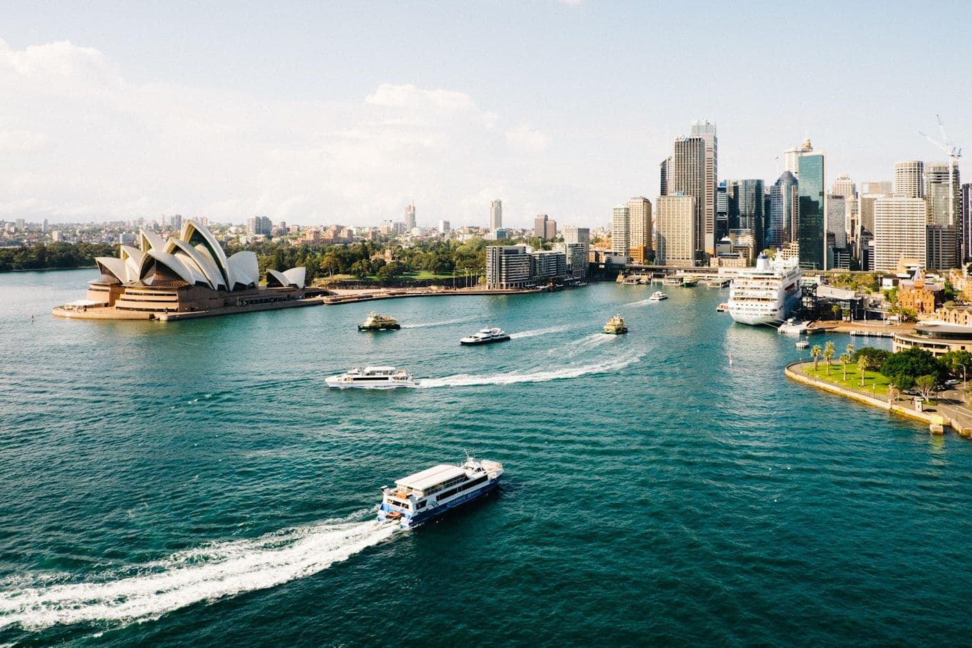 Sydney Opera House and harbour in Australia